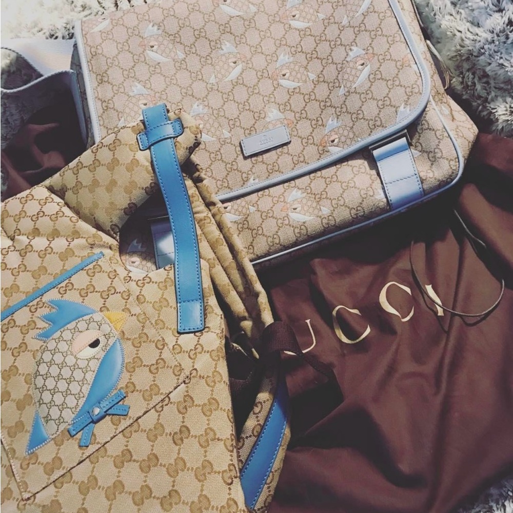 Gucci Beige and Light Blue Baby Bag